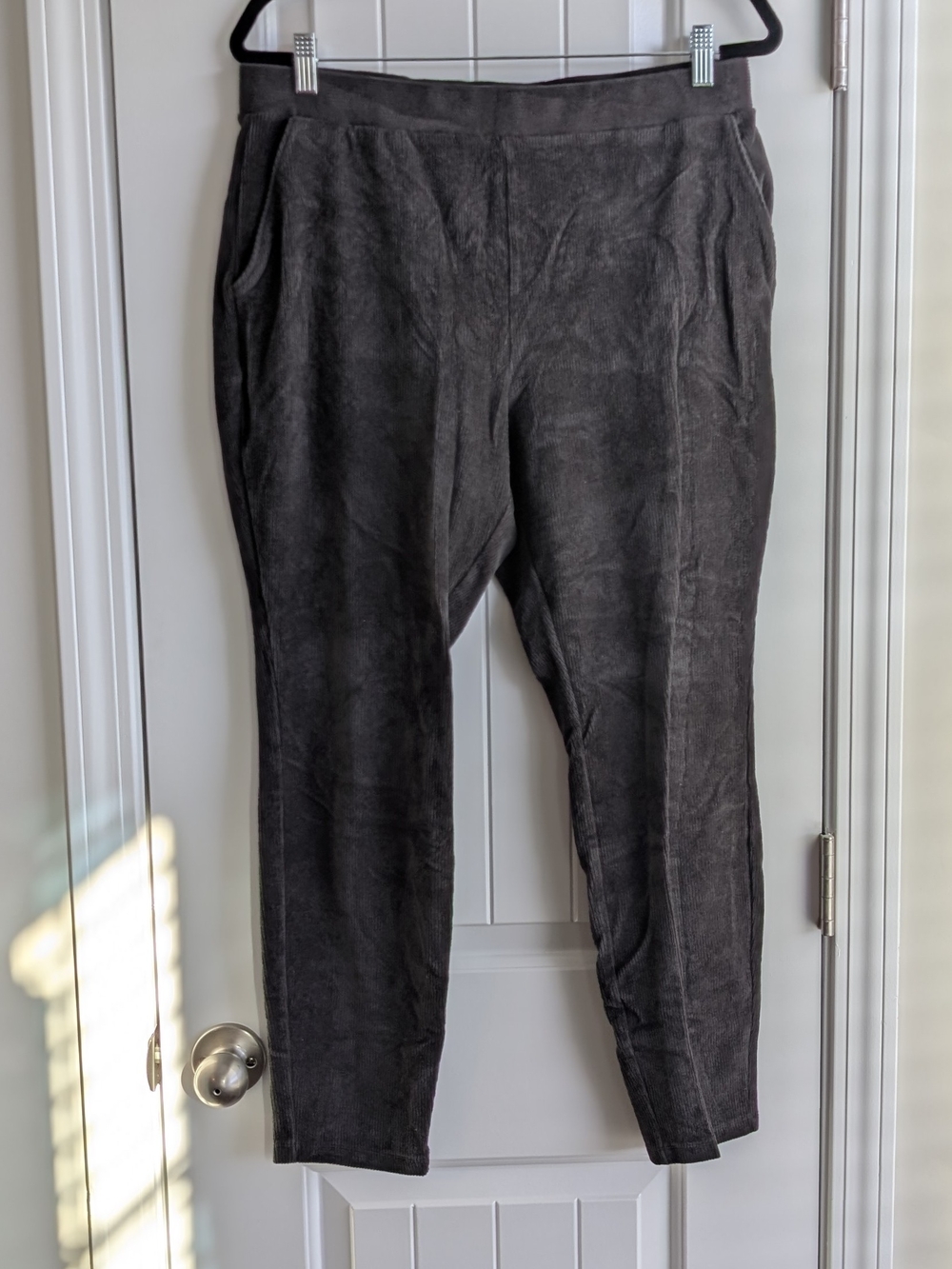 Lands' End Women's Charcoal Gray Corduroy Leggings